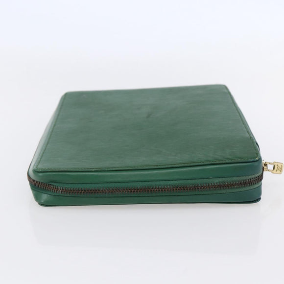 LOUIS VUITTON Epi Agenda Voyage Day Planner Cover Green LV Auth 148066