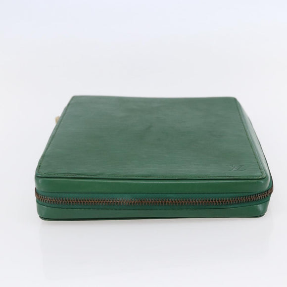 LOUIS VUITTON Epi Agenda Voyage Day Planner Cover Green LV Auth 148066