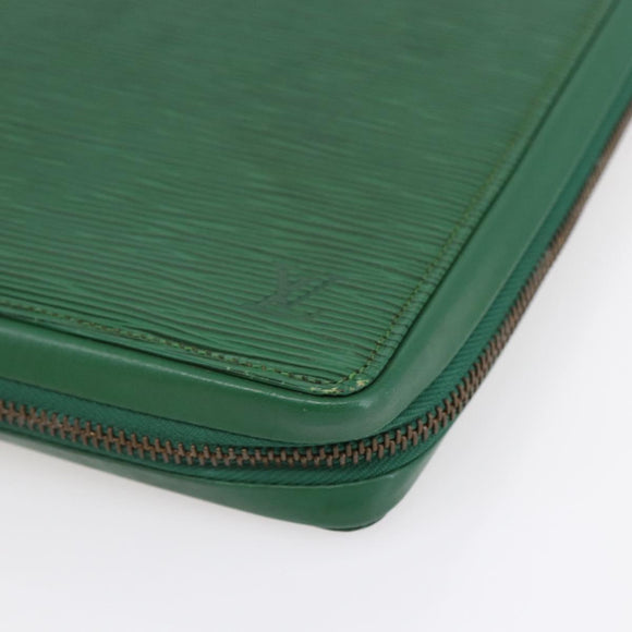 LOUIS VUITTON Epi Agenda Voyage Day Planner Cover Green LV Auth 148066