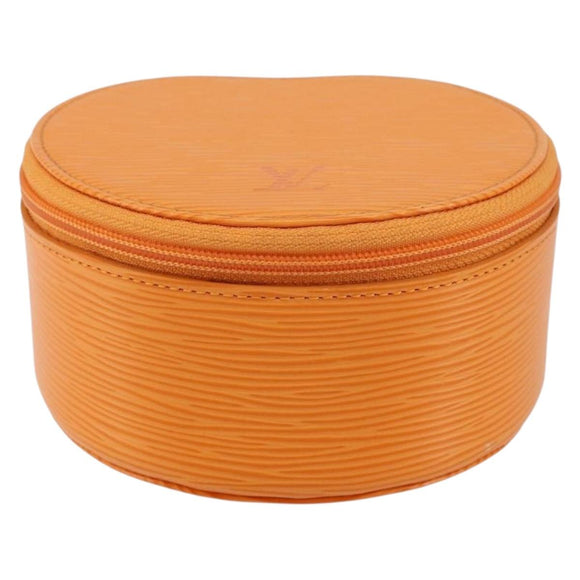 LOUIS VUITTON Epi Ecrin Bijoux 12 Jewelry Box Orange Mandarin LV Auth 148070