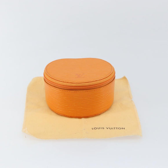 LOUIS VUITTON Epi Ecrin Bijoux 12 Jewelry Box Orange Mandarin LV Auth 148070