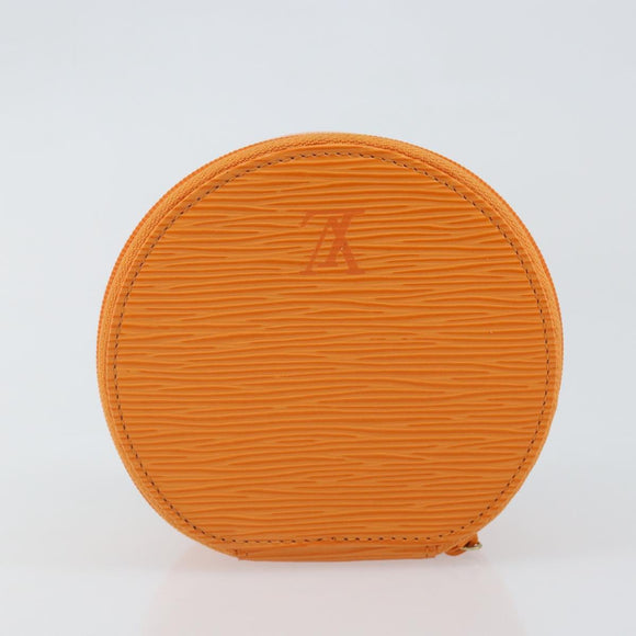 LOUIS VUITTON Epi Ecrin Bijoux 12 Jewelry Box Orange Mandarin LV Auth 148070