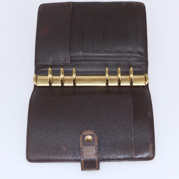 LOUIS VUITTON Damier Ebene Agenda MM Day Planner Cover R20240 LV Auth 148072