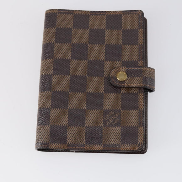 LOUIS VUITTON Damier Ebene Agenda PM Day Planner Cover 2Set R20700 Auth 148073