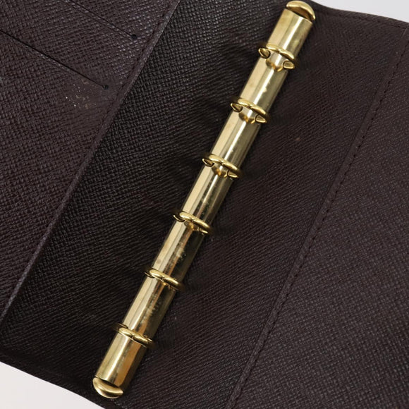 LOUIS VUITTON Damier Ebene Agenda PM Day Planner Cover 2Set R20700 Auth 148073