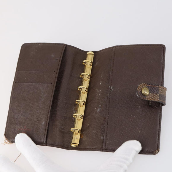 LOUIS VUITTON Damier Ebene Agenda PM Day Planner Cover 2Set R20700 Auth 148073