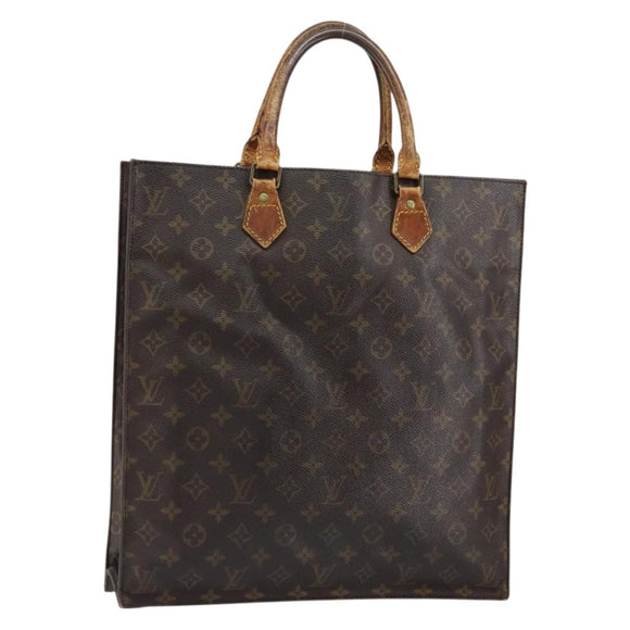 LOUIS VUITTON Monogram Sac Plat Hand Bag M51140 LV Auth 148112