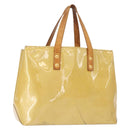 LOUIS VUITTON Monogram Vernis Reade PM Hand Bag Beige M91334 LV Auth 148128-1