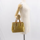 LOUIS VUITTON Monogram Vernis Reade PM Hand Bag Beige M91334 LV Auth 148128-22