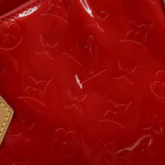 LOUIS VUITTON Monogram Vernis Houston Hand Bag Red M91092 LV Auth 148133