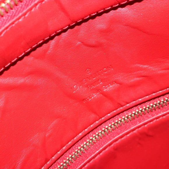 LOUIS VUITTON Monogram Vernis Houston Hand Bag Red M91092 LV Auth 148133