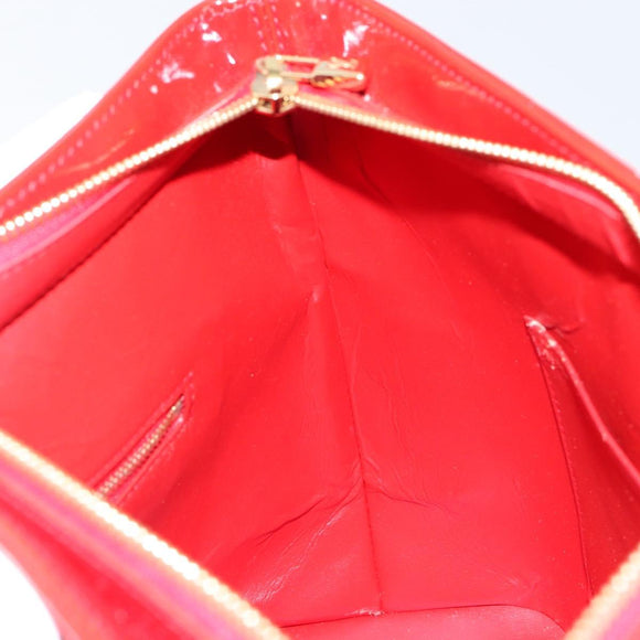 LOUIS VUITTON Monogram Vernis Houston Hand Bag Red M91092 LV Auth 148133