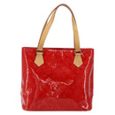 LOUIS VUITTON Monogram Vernis Houston Hand Bag Red M91092 LV Auth 148133-13