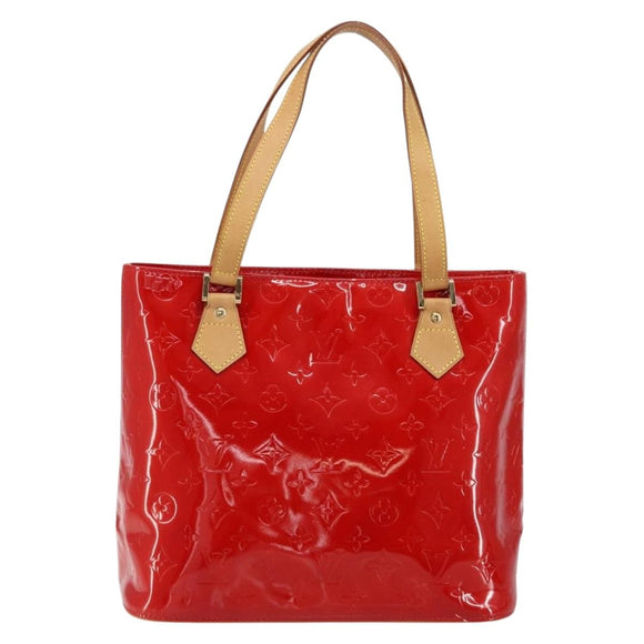 LOUIS VUITTON Monogram Vernis Houston Hand Bag Red M91092 LV Auth 148133