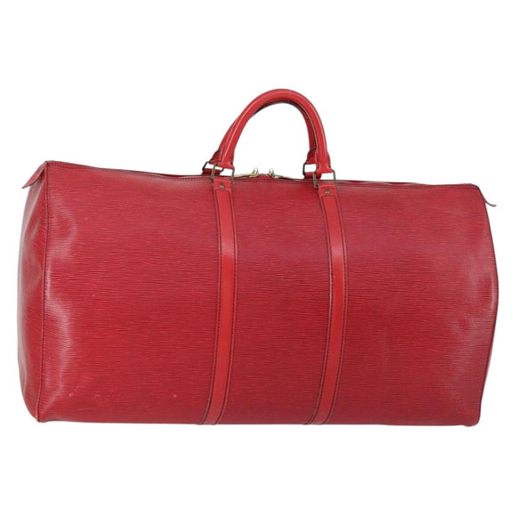 LOUIS VUITTON Epi Keepall 60 Boston Bag Red M42947 LV Auth 148138