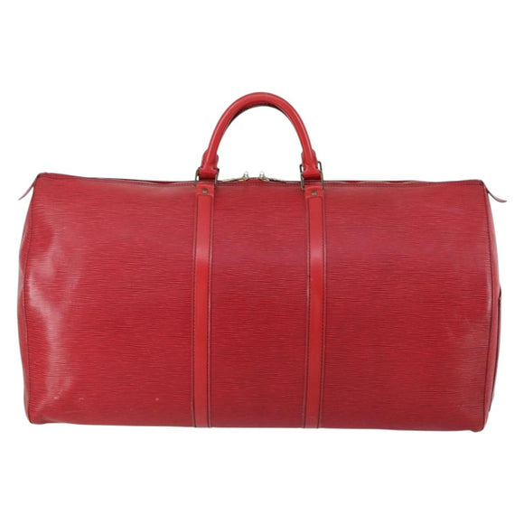 LOUIS VUITTON Epi Keepall 60 Boston Bag Red M42947 LV Auth 148138