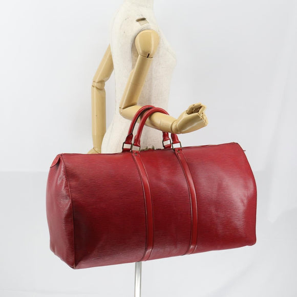 LOUIS VUITTON Epi Keepall 60 Boston tas rood M42947 LV Auth 148138