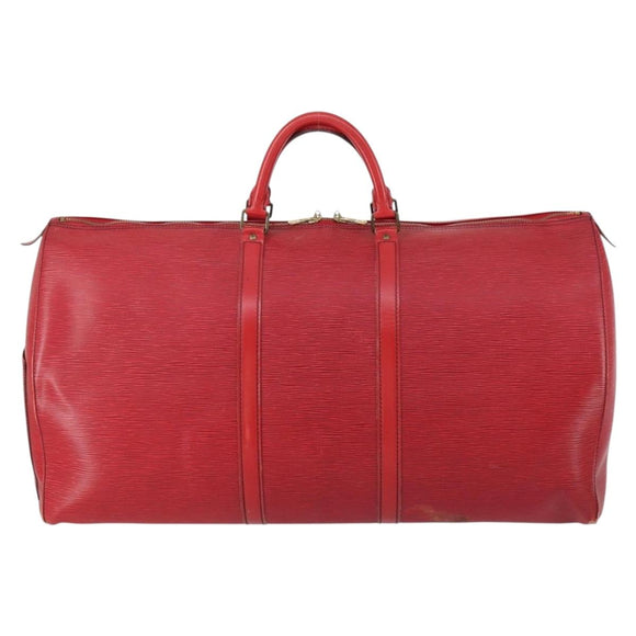 LOUIS VUITTON Epi Keepall 60 Boston Bag Red M42947 LV Auth 148138