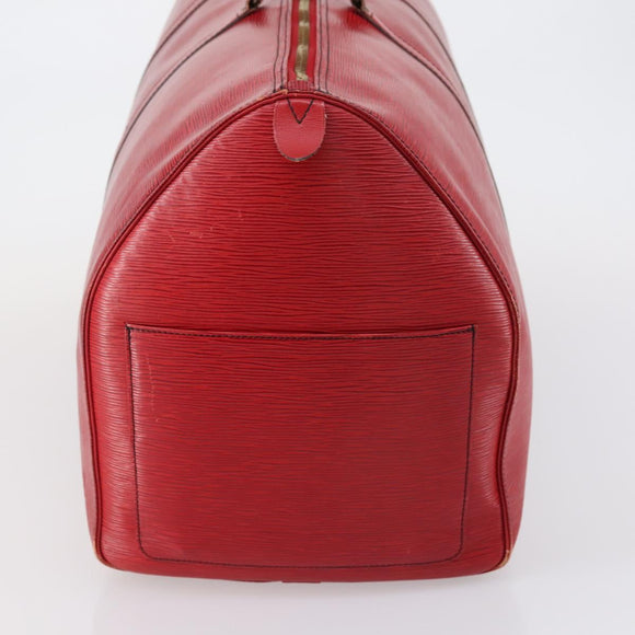 LOUIS VUITTON Epi Keepall 60 Boston Bag Red M42947 LV Auth 148138