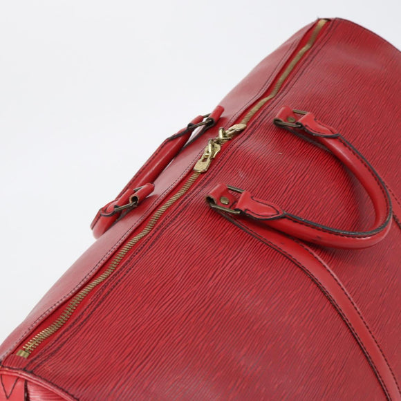 LOUIS VUITTON Epi Keepall 60 Boston Bag Red M42947 LV Auth 148138