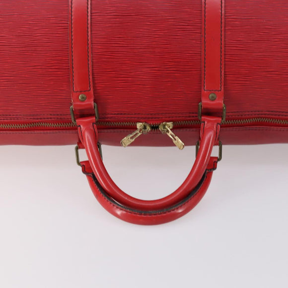LOUIS VUITTON Epi Keepall 60 Boston Bag Red M42947 LV Auth 148138