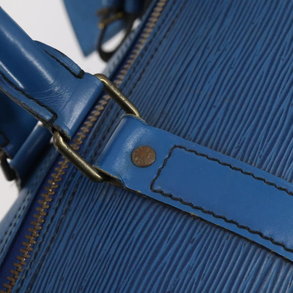 LOUIS VUITTON Epi Keepall 45 Boston Bag Blue M42975 LV Auth 148140