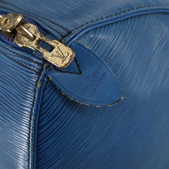 LOUIS VUITTON Epi Keepall 45 Boston Bag Blue M42975 LV Auth 148140