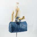 LOUIS VUITTON Epi Keepall 45 Boston Bag Blue M42975 LV Auth 148140-23