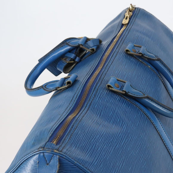 LOUIS VUITTON Epi Keepall 45 Boston Bag Blue M42975 LV Auth 148140