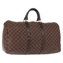 LOUIS VUITTON Damier Ebene Keepall 50 Boston Bag N41427 LV Auth 148143-1
