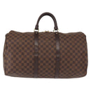LOUIS VUITTON Damier Ebene Keepall 50 Boston Bag N41427 LV Auth 148143-13