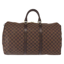 LOUIS VUITTON Damier Ebene Keepall 50 Boston Bag N41427 LV Auth 148143-2