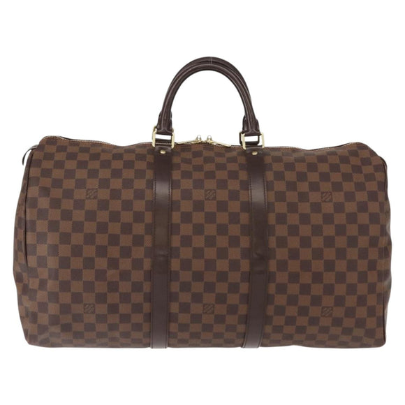 LOUIS VUITTON Damier Ebene Keepall 50 Boston Bag N41427 LV Auth 148143