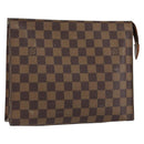 LOUIS VUITTON Damier Ebene Poche Toilette 26 Pouch N47543 LV Auth 148144-1