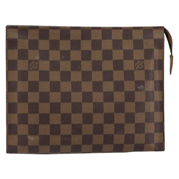 LOUIS VUITTON Damier Ebene Poche Toilette 26 Pouch N47543 LV Auth 148144 - 0