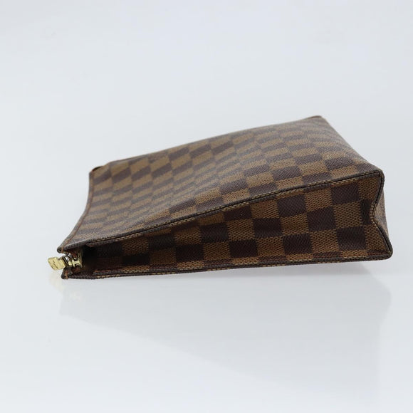 LOUIS VUITTON Damier Ebene Poche Toilette 26 Pouch N47543 LV Auth 148144