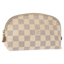 LOUIS VUITTON Damier Azur Pochette Cosmetic PM Pouch N60024 LV Auth 148147-1