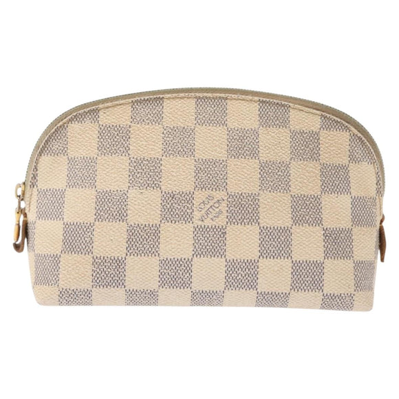 LOUIS VUITTON Damier Azur Pochette Cosmetic PM Pouch N60024 LV Auth 148147