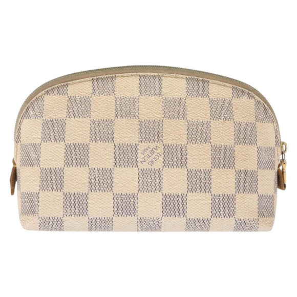 LOUIS VUITTON Damier Azur Pochette Cosmetic PM Pouch N60024 LV Auth 148147