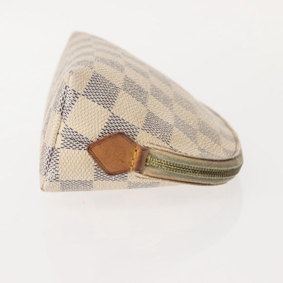 LOUIS VUITTON Damier Azur Pochette Cosmetic PM Pouch N60024 LV Auth 148147