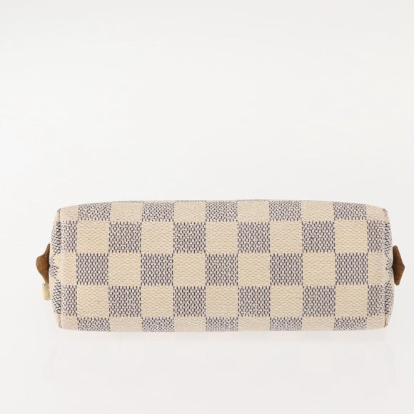 LOUIS VUITTON Damier Azur Pochette Cosmetic PM Pouch N60024 LV Auth 148147