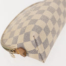 LOUIS VUITTON Damier Azur Pochette Cosmetic PM Pouch N60024 LV Auth 148147-7