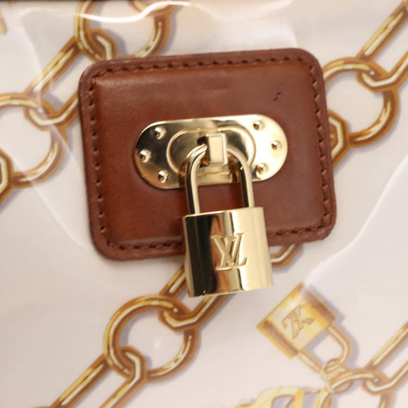 LOUIS VUITTON Monogram Charm Cabas Bron Hand Bag Brown White M95157 Auth 148150