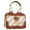 LOUIS VUITTON Monogram Charm Cabas Bron Hand Bag Brown White M95157 Auth 148150-1