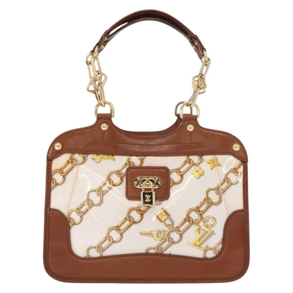 LOUIS VUITTON Monogram Charm Cabas Bron Hand Bag Brown White M95157 Auth 148150