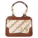 LOUIS VUITTON Monogram Charm Cabas Bron Hand Bag Brown White M95157 Auth 148150-2