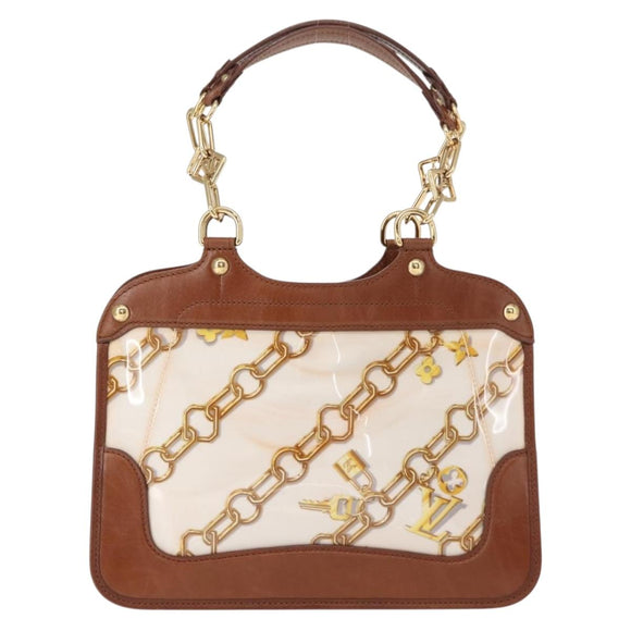 LOUIS VUITTON Monogram Charm Cabas Bron Hand Bag Brown White M95157 Auth 148150