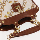 LOUIS VUITTON Monogram Charm Cabas Bron Hand Bag Brown White M95157 Auth 148150-6