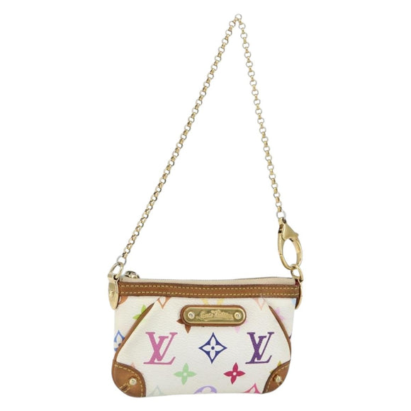 LOUIS VUITTON Multicolor Pochette Mira PM Hand Bag White M60096 LV Auth 148153