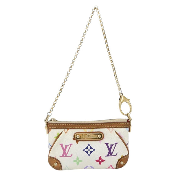 LOUIS VUITTON Multicolor Pochette Mira PM Hand Bag White M60096 LV Auth 148153